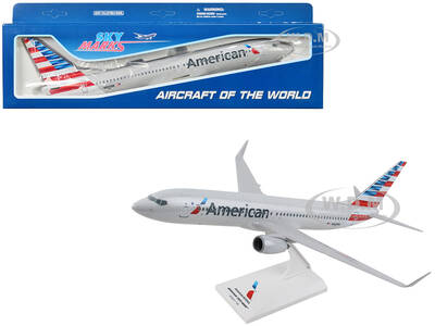 Boeing 777-800 Commercial Aircraft American Airlines (N803NN) Gray with Blue and Red Tail (Snap-Fit) 1/130 Plastic Model ...
