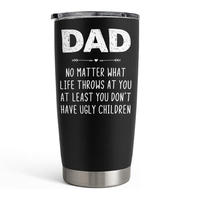 Sandjest Funny Dad Ugly Children 20oz Tumbler with Lid, Stainless Steel Insulated Vacuum Flask, Coffee Thermal Cup, Husband M...