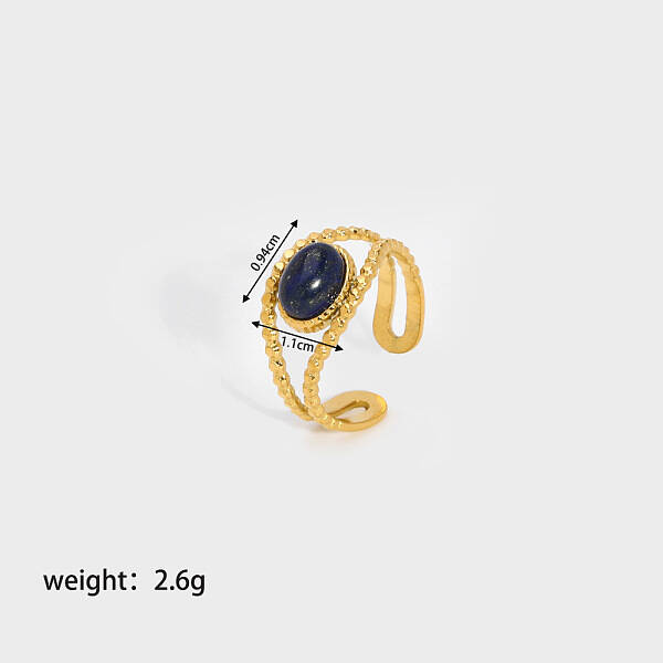 Oval Synthetic Blue Goldstone Ring