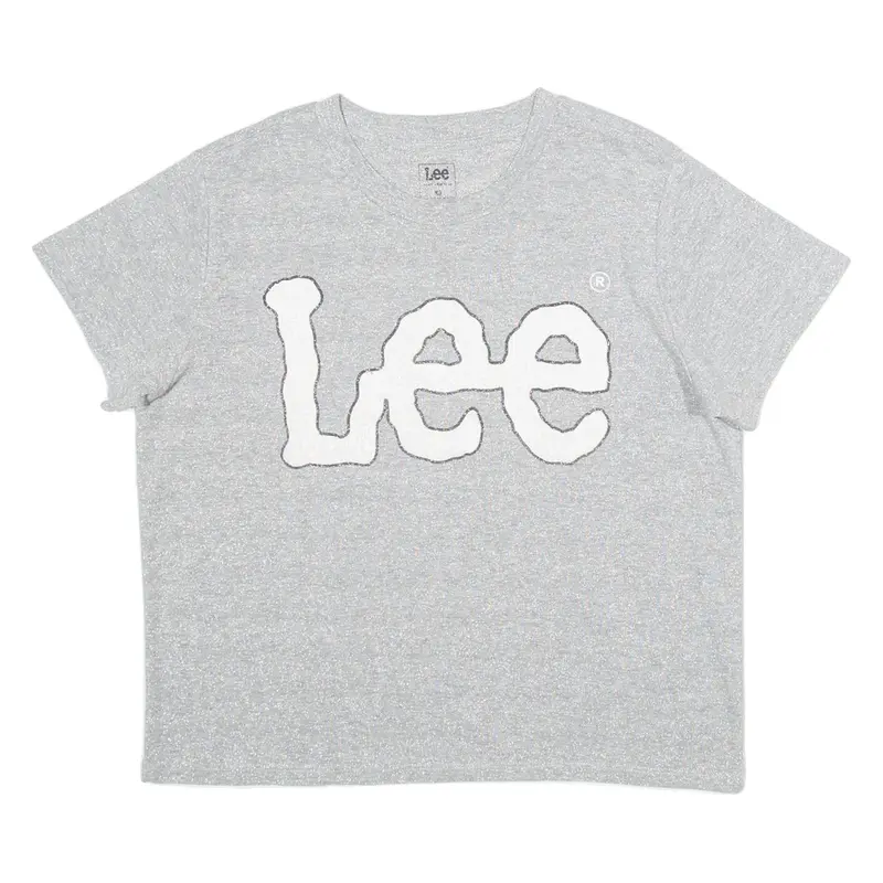 LEE Womens T-Shirt Silver XS