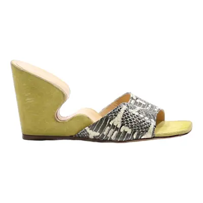BY FAR Wedge Heels Yellow Suede Womens UK 4