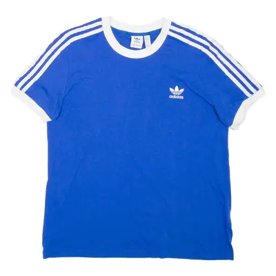 ADIDAS Womens T-Shirt Blue UK 18