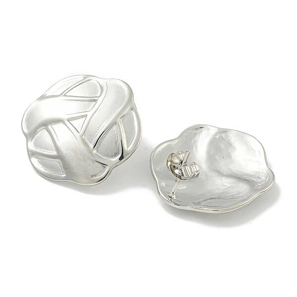 Non-Tarnish Flower 304 Stainless Steel Stud Earrings