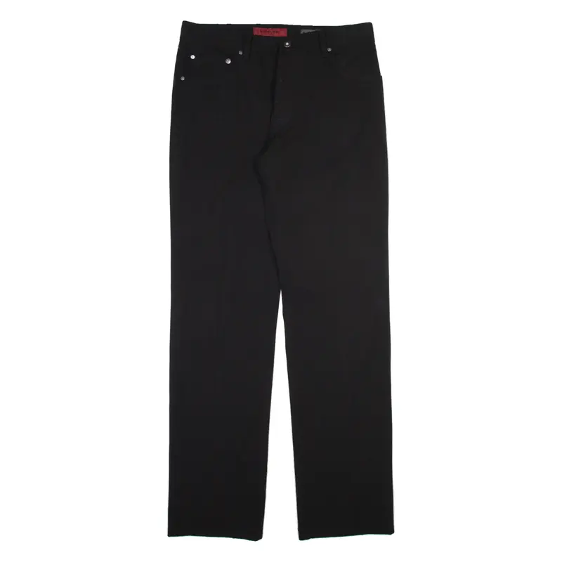 PIERRE CARDIN Mens Trousers Black Regular Straight W34 L35