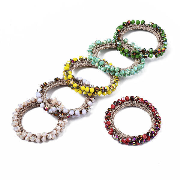 Candy Color Glass Beads Braided Stretch Bracelet