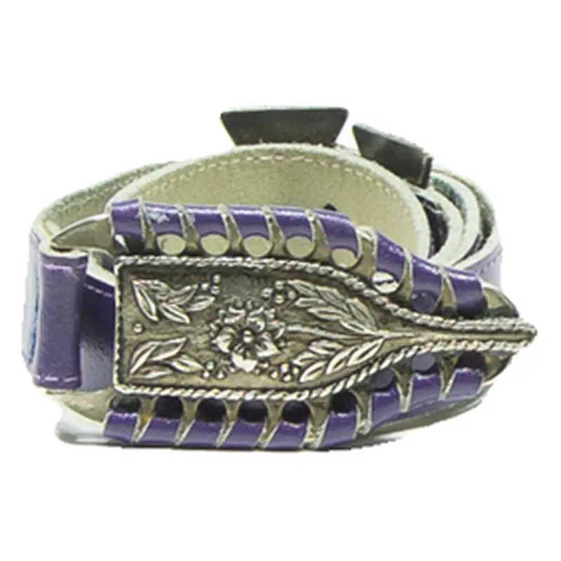 Womens Belt Purple Faux Leather 38