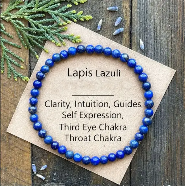 Natural Handmade Lapis Lazuli Bracelet 4mm Beads Stretch Men Women Bracelet Healing Reiki Chakra Gemstone Beaded