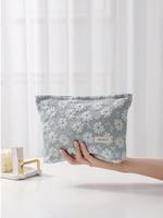 Ditsy Floral Pattern Makeup Bag, Large Capacity Cosmetic Storage Bag, Zipper Canvas Makeup Organizer Pouch, Versatile Storage...
