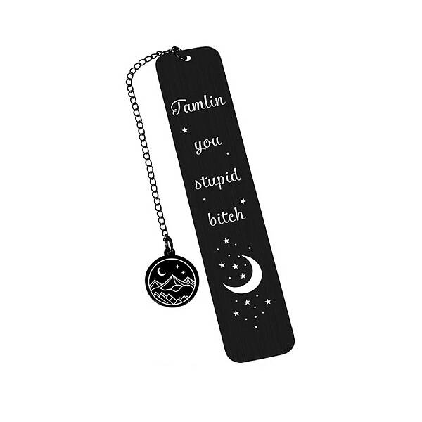 Moon Stainless Steel Rectangle Bookmark for Booklovers Reader