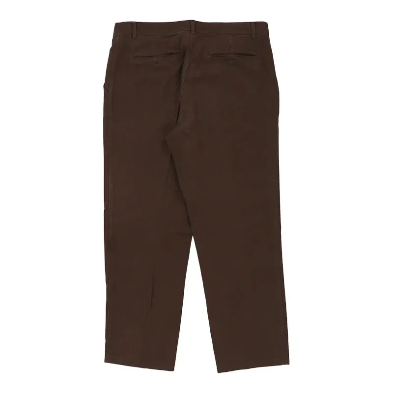 Cotton Belt Cord Trousers - 38W 30L Brown Cotton