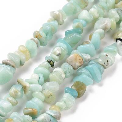 Natural Flower Amazonite Chips Beads Strands