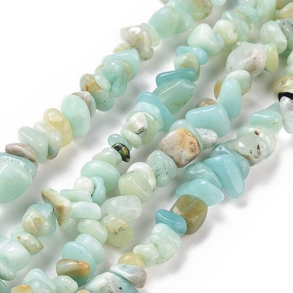 Natural Flower Amazonite Chips Beads Strands