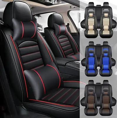 Arespark Car Seat Covers For 5 Seats, Full Set Universal Seat Covers for Cars, Waterproof PU Leather Auto Seat Protectors wit...