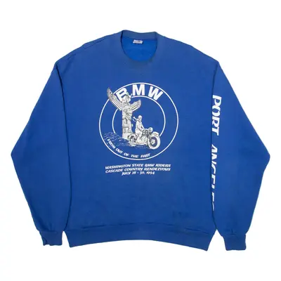 JERZEES Washington State BMW Riders 1994 Mens Sweatshirt Blue 90s USA XL