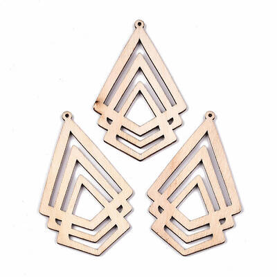 Undyed Natural Wooden Big Pendants