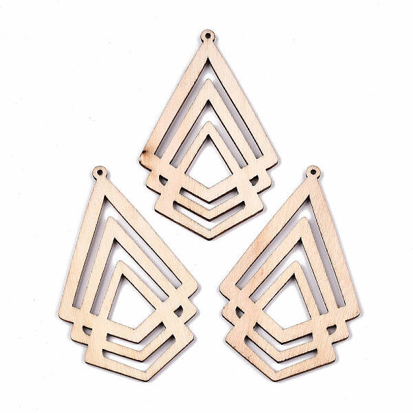 Undyed Natural Wooden Big Pendants