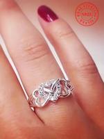 S925 Sterling Silver Fashion Heart Design Ring for Women & Girls, New Fashion Jewelry for Party, Daily Clothing Decor, Trendy...