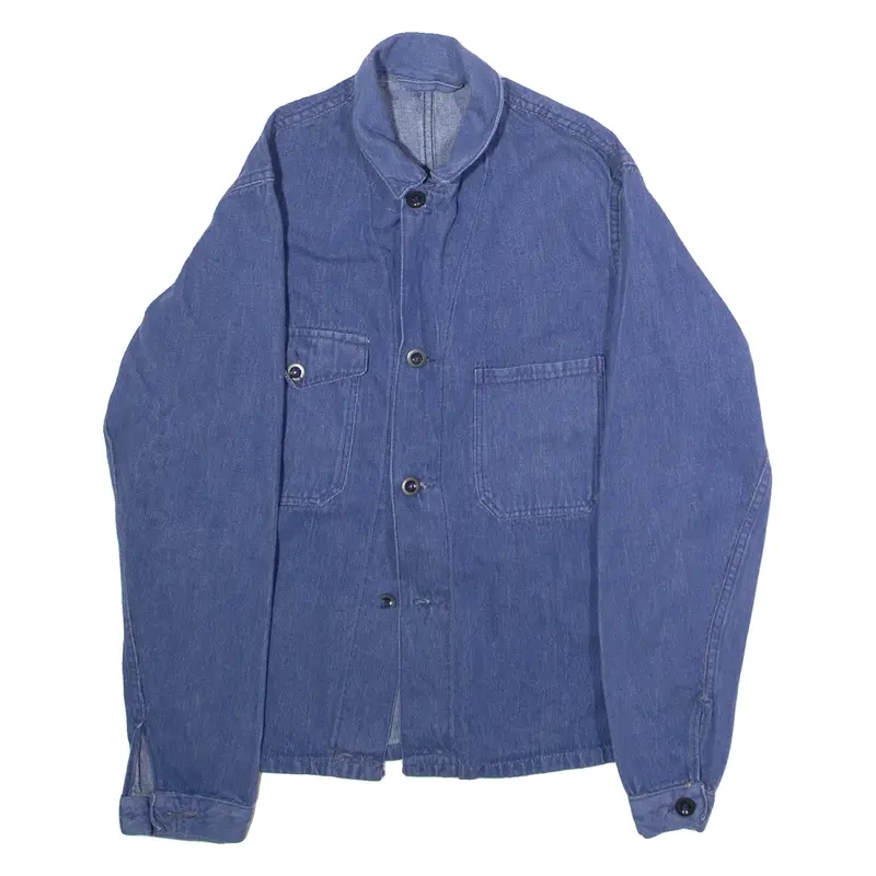 Swiss Mens Workwear Jacket Blue 90s XS