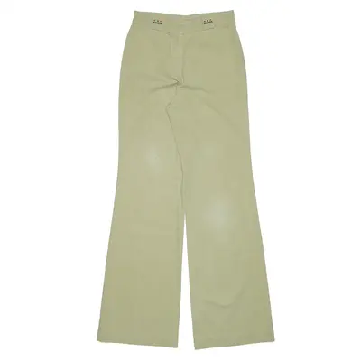 ELKONT Y2K Khaki Green Regular Flared Trousers Womens W27 L34
