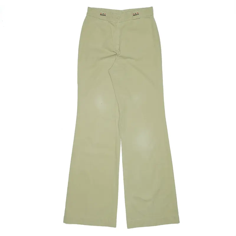 ELKONT Y2K Khaki Green Regular Flared Trousers Womens W27 L34