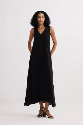 Crossed in Chic Sleeveless Maxi Dress in Black | Color: Black | Size: 3XL
