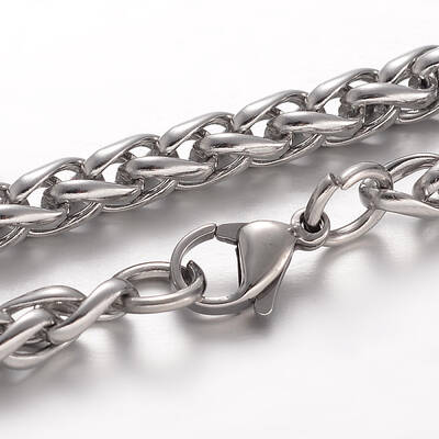 Tarnish Resistant 304 Stainless Steel Wheat Chain Bracelets