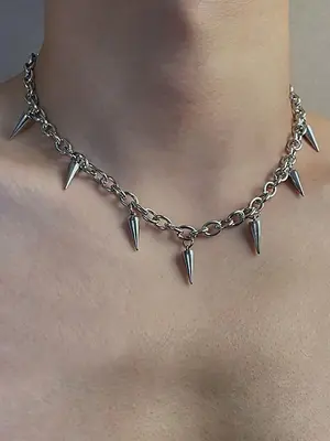 Punk Style Creative Geometric Design Pendant Necklace, Stainless Steel Pendant Necklace, Fashion Jewelry Accessories for Men ...