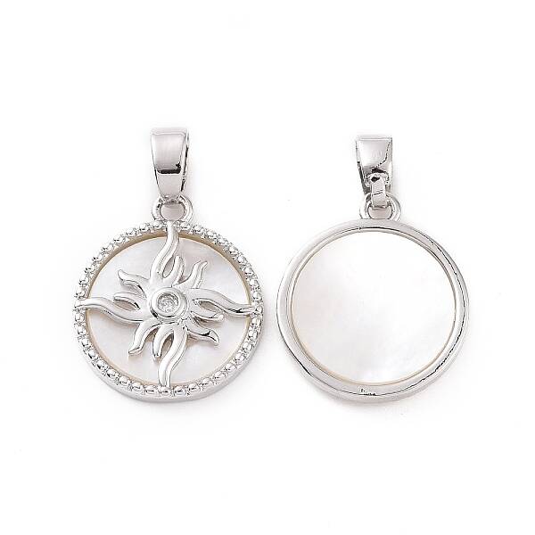 Brass Micro Pave Clear Cubic Zirconia Pendants