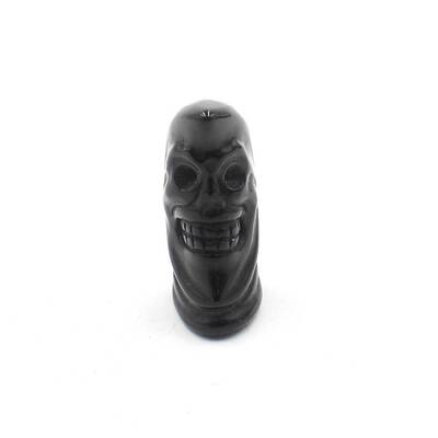 Natural Obsidian Moon with Human Face Figurines Statues for Home Office Desktop Decoration