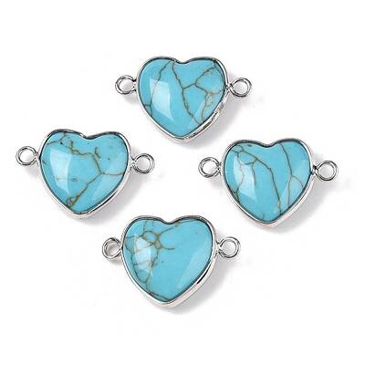 Synthetic Turquoise Love Heart Pendants