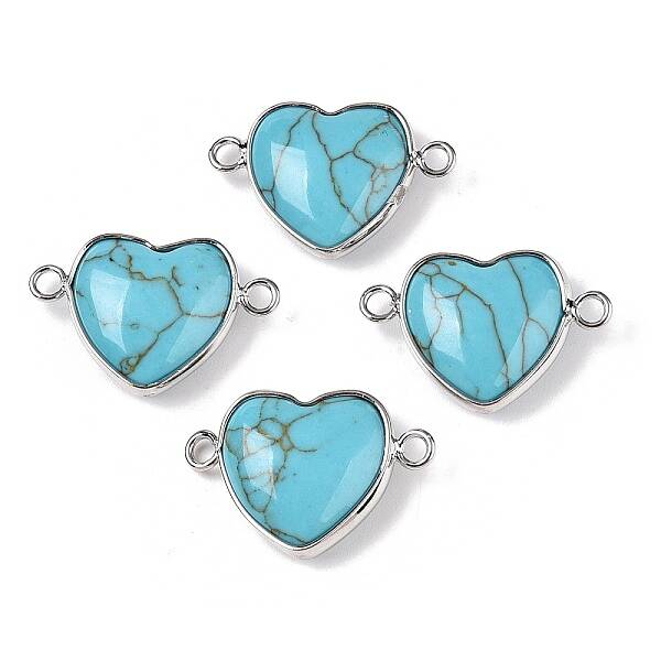 Synthetic Turquoise Love Heart Pendants