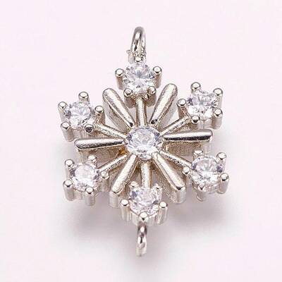 Brass Micro Pave Cubic Zirconia Links