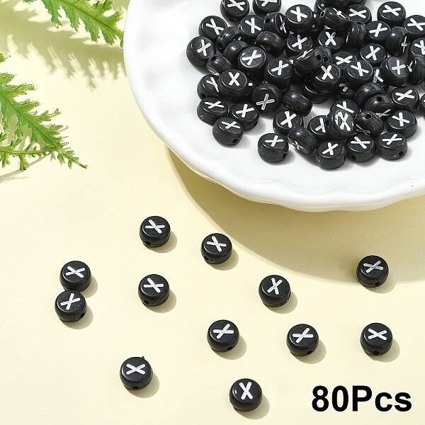 Opaque Acrylic Horizontal Hole Beads