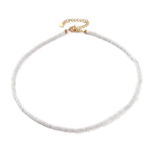 Round Glass Seed Beaded Necklaces