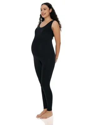 POSHDIVAH Women's Maternity Jumpsuit Romper Pregnancy Leggings Sleeveless Tank Top Bodycon Bodysuit Shapewear pregnancy suppl...