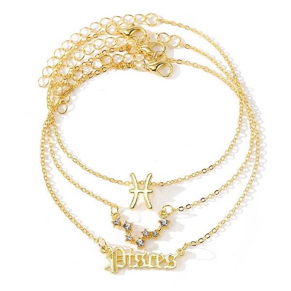 3Pcs Alloy Rhinestones Anklets