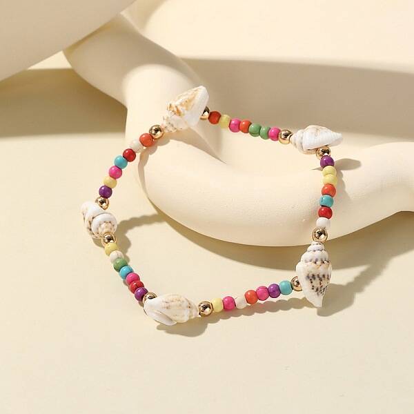 Bohemian Shell Beaded Stretch Bracelets