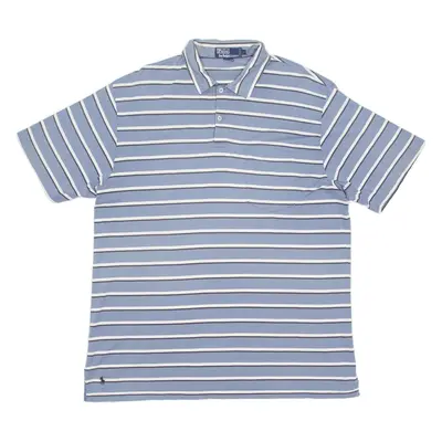 POLO RALPH LAUREN Mens Polo Shirt Blue Striped L