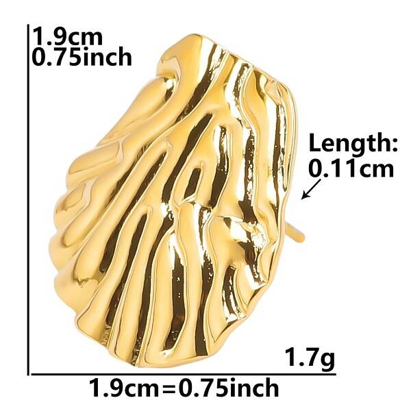 Stylish Irregular Shell Shape 304 Stainless Steel Stud Earrings for Women
