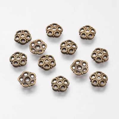 Tibetan Style Alloy Bead Caps
