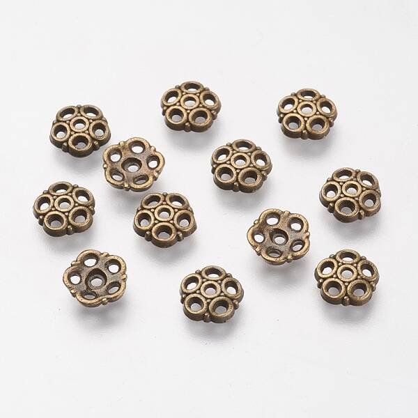 Tibetan Style Alloy Bead Caps