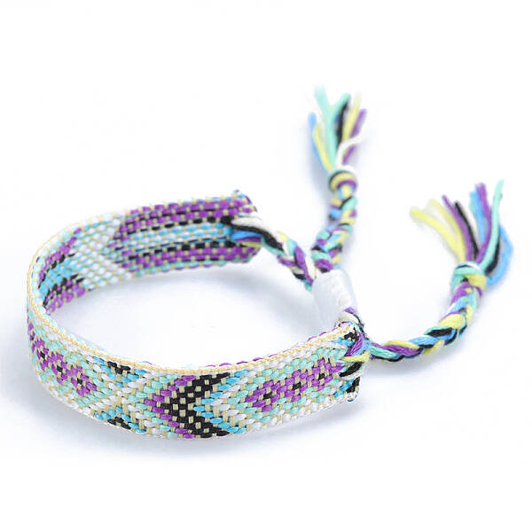 Polyester-cotton Braided Rhombus Pattern Cord Bracelet