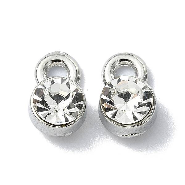 Rack Plating Alloy Rhinestone Charms