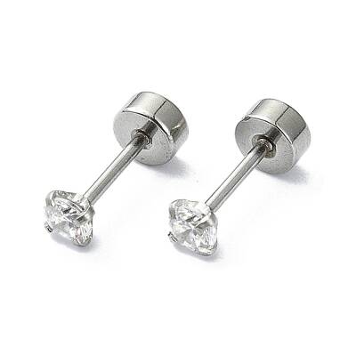 304 Stainless Steel Crystal Rhinestone Ear False Plugs