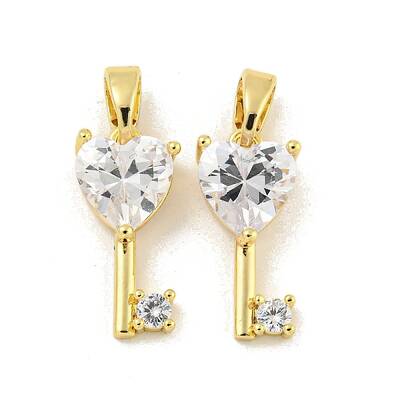 Brass Micro Pave Clear Cubic Zirconia Pendants
