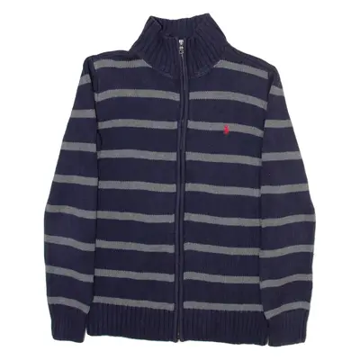 POLO RALPH LAUREN 14-16 Boys Patterned Jumper Blue Striped Tight Knit L
