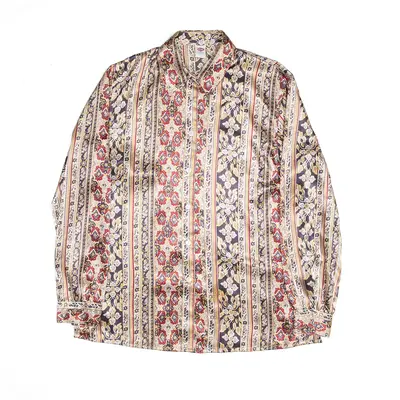 C&A Gold Floral Long Sleeve Shirt Womens L