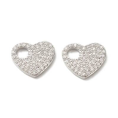 Brass Micro Pave Cubic Zirconia Charms