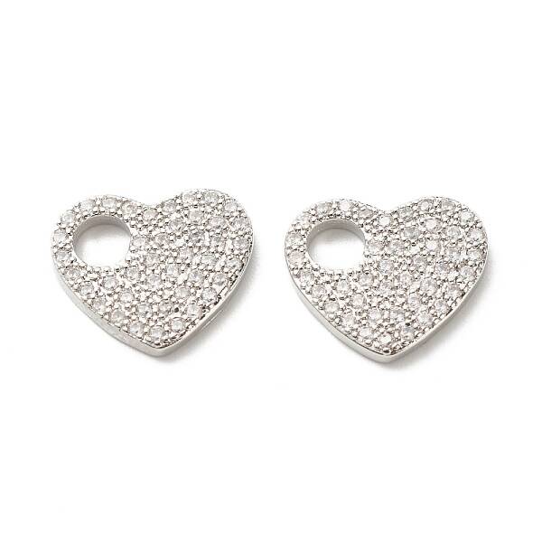 Brass Micro Pave Cubic Zirconia Charms