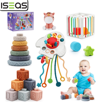 4 In 1 Montessori Toys For Babies 6-12 Months,Stacking Building Blocks & Rings For 1 2 3 Year Old Babies Boy And Girl Gifts